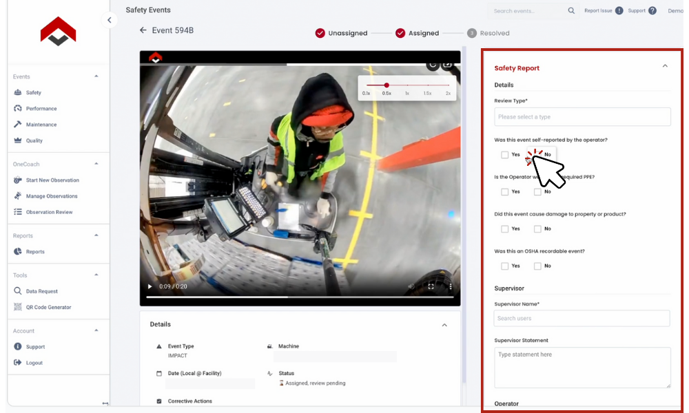OneTrack forklift safety review