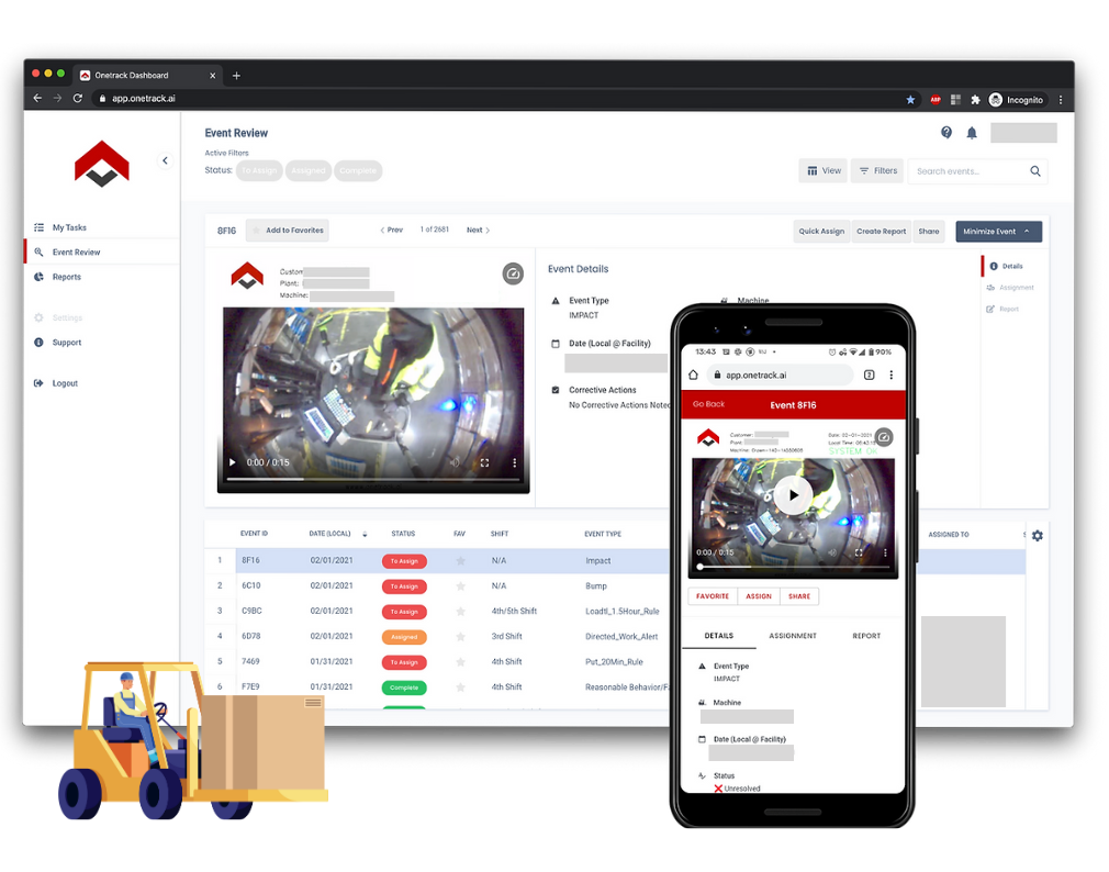 AI forklift safety system